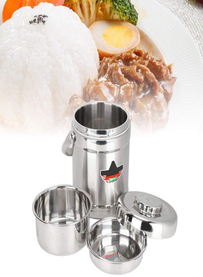 Jacksing Vacuum-Insulated Food Jar, 1.8L Straight Shape Double-Wall Vacuum Insulated Lunch Box, Stainless Steel Hot Food Container and Lunch Container Bento Box for Food Flask Wide Mouth, Silver - Image 3